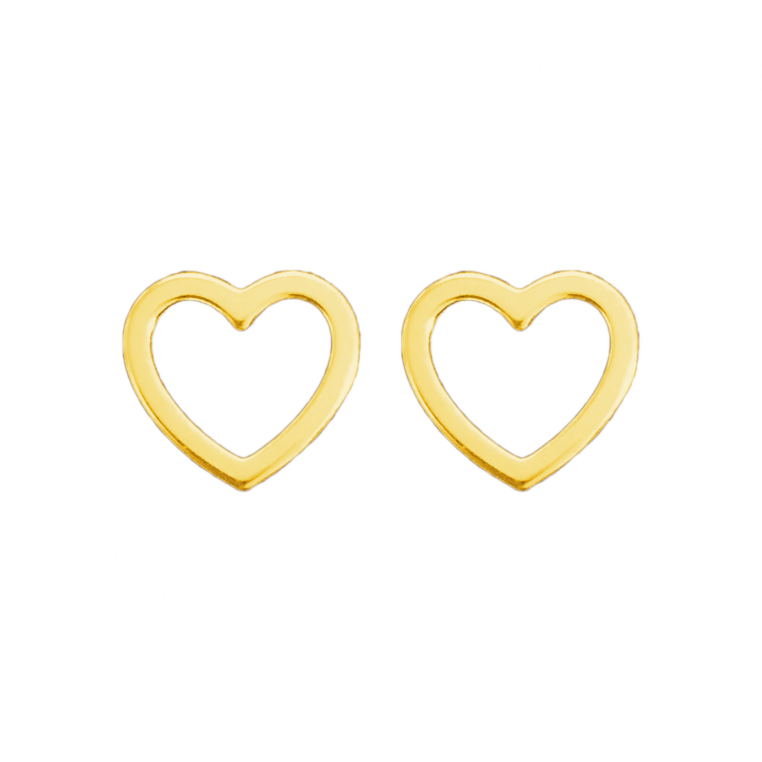 HEART OUTLINE Gold stud earrings